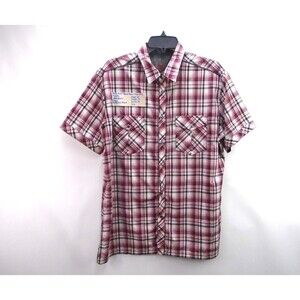 Kuhl Men's Size L Black Pearl Snap Front Shirt Short Sleeve Western Red/Black